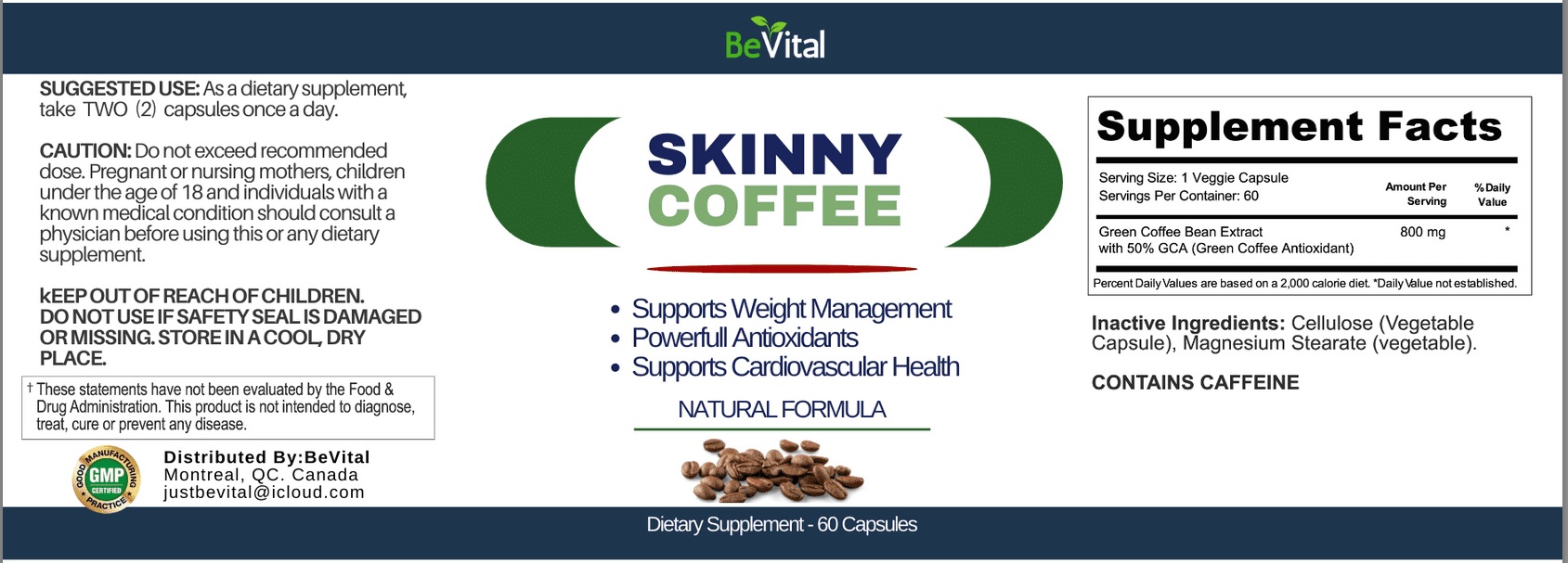 Skinny Coffee Label